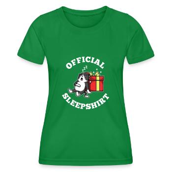 Chemise de nuit officielle noël - T-shirt sport Femme - vert - Devant - AI Model Female 172 dark (172cm)