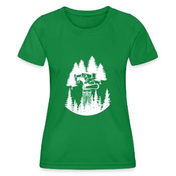 Chainsaw Axe Forester Lumberjack Saw Chain - Women's Functional T-Shirt - kelly green - Front - AI Model Female 172 dark (172cm)