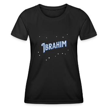Ibrahim Namen personalisiert - Frauen Funktions-T-Shirt - Schwarz - Vorne - AI Model Female 172 light (172cm)