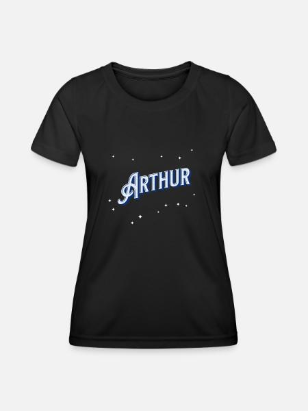 Noms Arthur personnalisés - T-shirt sport Femme - noir