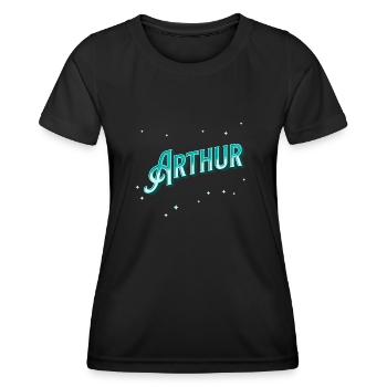 Arthur Namen personalisiert - Frauen Funktions-T-Shirt - Schwarz - Vorne - AI Model Female 172 light (172cm)