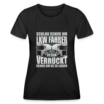 LKW Fahrer - Frauen Funktions-T-Shirt - Schwarz - Vorne - AI Model Female 172 light (172cm)