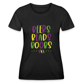 Bier perlen Brüste - Frauen Funktions-T-Shirt - Schwarz - Vorne - AI Model Female 172 light (172cm)