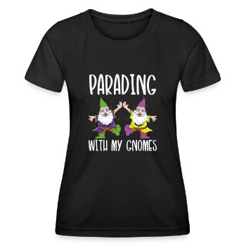 Parade Mit Meinen Gnomen - Frauen Funktions-T-Shirt - Schwarz - Vorne - AI Model Female 172 light (172cm)
