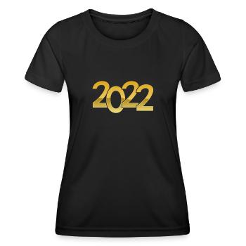 Nouvel An 2022 - T-shirt sport Femme - noir - Devant - AI Model Female 172 light (172cm)