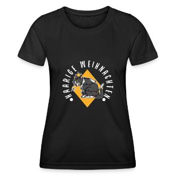 Haarige weihnachten - Frauen Funktions-T-Shirt - Schwarz - Vorne - AI Model Female 172 light (172cm)