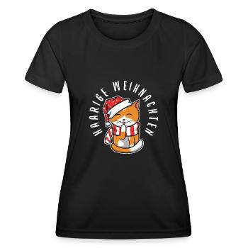 Haarige weihnachten - Frauen Funktions-T-Shirt - Schwarz - Vorne - AI Model Female 172 light (172cm)