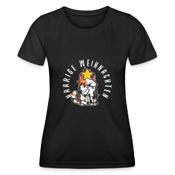 Haarige weihnachten - Frauen Funktions-T-Shirt - Schwarz - Vorne - AI Model Female 172 light (172cm)