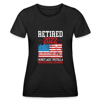 Retired American Flag 2022 - Women's Functional T-Shirt - black - Front - AI Model Female 172 light (172cm)