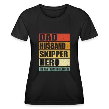 Father Husband Skipper Hero - Women's Functional T-Shirt - black - Front - AI Model Female 172 light (172cm)