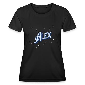 Alex Namen personalisiert - Frauen Funktions-T-Shirt - Schwarz - Vorne - AI Model Female 172 light (172cm)