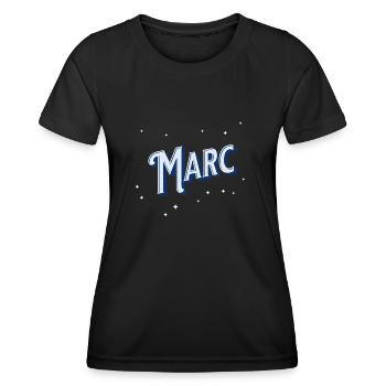 Marc Namen personalisiert - Frauen Funktions-T-Shirt - Schwarz - Vorne - AI Model Female 172 light (172cm)