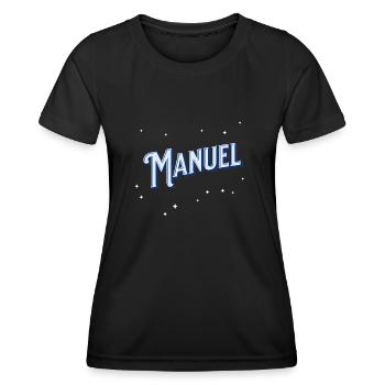 Manuel nom personnalisé - T-shirt sport Femme - noir - Devant - AI Model Female 172 light (172cm)