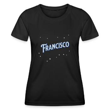 Nom Francisco personnalisé - T-shirt sport Femme - noir - Devant - AI Model Female 172 light (172cm)