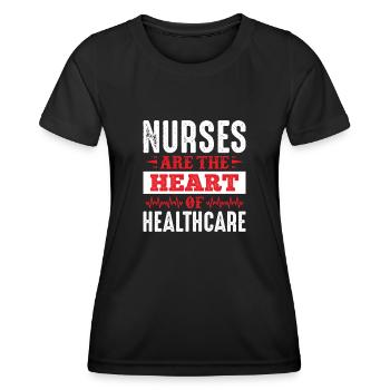 Infirmières Au cœur des soins de santé - T-shirt sport Femme - noir - Devant - AI Model Female 172 light (172cm)