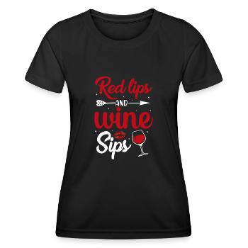 Siddikur Wine - Women's Functional T-Shirt - black - Front - AI Model Female 172 light (172cm)