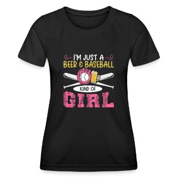 Je suis juste une bière et un baseball genre de fille de baseball - T-shirt sport Femme - noir - Devant - AI Model Female 172 light (172cm)