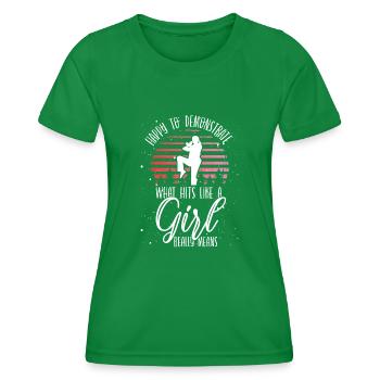 Ce qui frappe comme une fille - T-shirt sport Femme - vert - Devant - AI Model Female 172 dark (172cm)