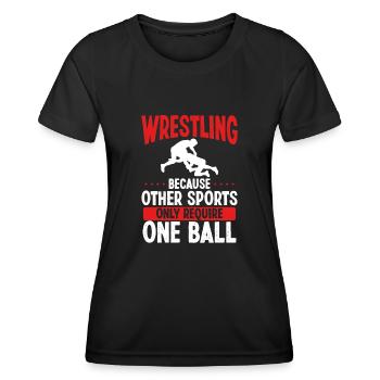 Lutter Les autres ont besoin d’un ballon - T-shirt sport Femme - noir - Devant - AI Model Female 172 light (172cm)