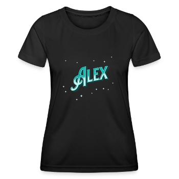 Alex Namen personalisiert - Frauen Funktions-T-Shirt - Schwarz - Vorne - AI Model Female 172 light (172cm)