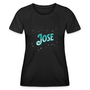 Jose Namen personalisiert - Frauen Funktions-T-Shirt - Schwarz - Vorne - AI Model Female 172 light (172cm)