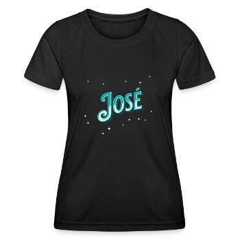 Jose Namen personalisiert - Frauen Funktions-T-Shirt - Schwarz - Vorne - AI Model Female 172 light (172cm)