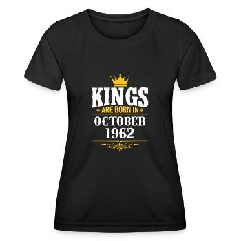Octobre 1962 - Cadeau du 60e anniversaire. Légende. - T-shirt sport Femme - noir - Devant - AI Model Female 172 light (172cm)