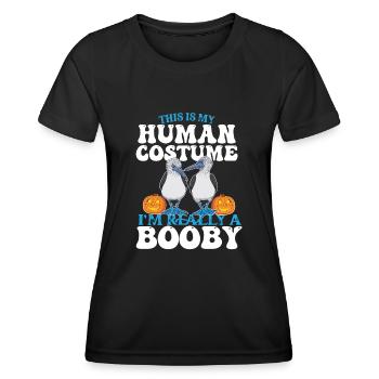 Costume humain Je suis vraiment un Booby Bird Halloween - T-shirt sport Femme - noir - Devant - AI Model Female 172 light (172cm)
