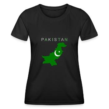 Pakistan Map Flag - Women's Functional T-Shirt - black - Front - AI Model Female 172 light (172cm)