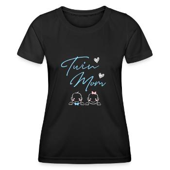 Pregnant with twins twins mom - Women's Functional T-Shirt - black - Front - AI Model Female 172 light (172cm)