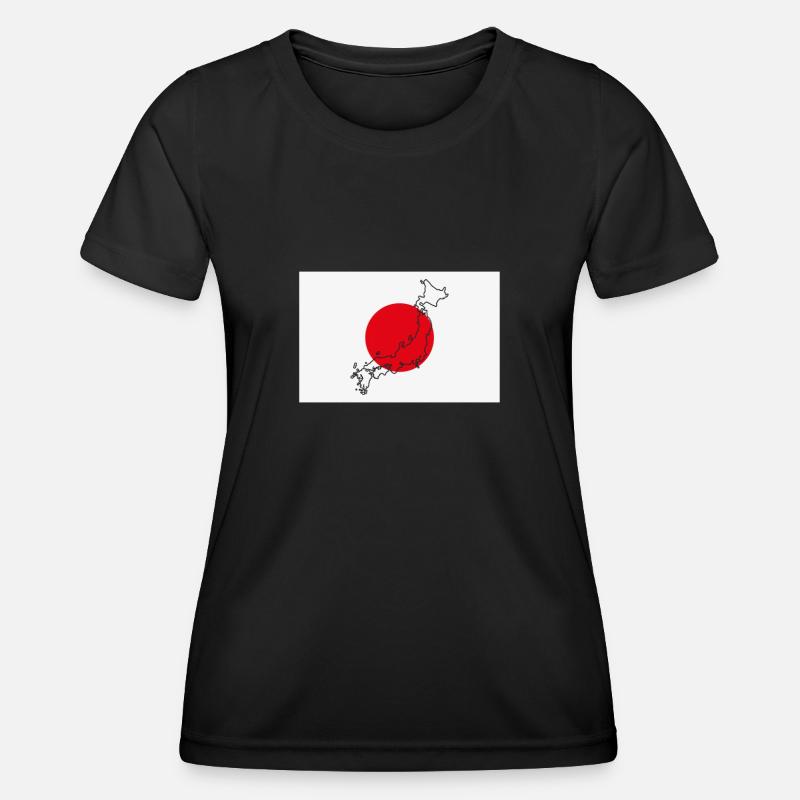 Japan Flag - Women's Functional T-Shirt - black