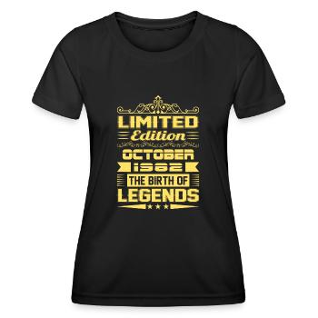 Oktober 1982 - 40. Geburtstag Geschenk. Legende. - Frauen Funktions-T-Shirt - Schwarz - Vorne - AI Model Female 172 light (172cm)