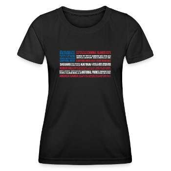 U.S. National Parks, National Park, Denali, Redwood - Women's Functional T-Shirt - black - Front - AI Model Female 172 light (172cm)