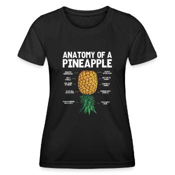 Auf Den Kopf Der Ananasananas Anatomie - Frauen Funktions-T-Shirt - Schwarz - Vorne - AI Model Female 172 light (172cm)