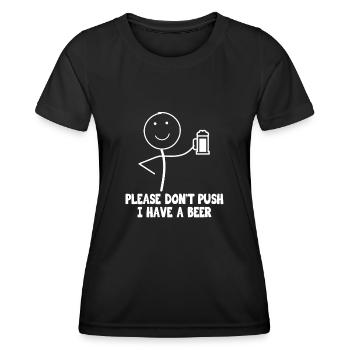 Stick Figure Stickman Ich Habe Ein Bier - Frauen Funktions-T-Shirt - Schwarz - Vorne - AI Model Female 172 light (172cm)