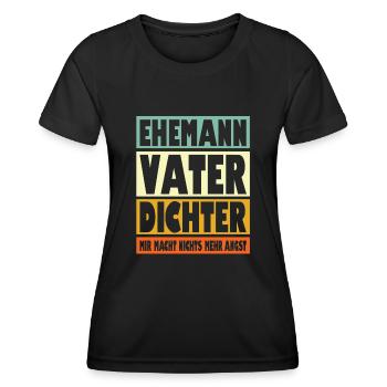 Dichter Vater Ehemann Held - Frauen Funktions-T-Shirt - Schwarz - Vorne - AI Model Female 172 light (172cm)