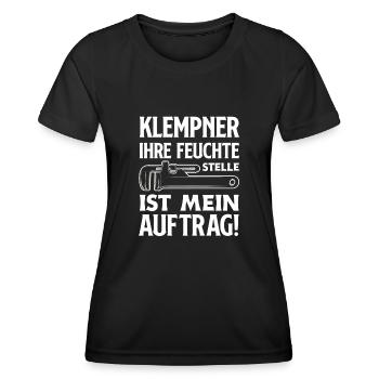 Klempner Versauter Spruch Handwerk - Frauen Funktions-T-Shirt - Schwarz - Vorne - AI Model Female 172 light (172cm)