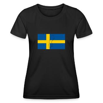 Drapeau de la Suède - T-shirt sport Femme - noir - Devant - AI Model Female 172 light (172cm)