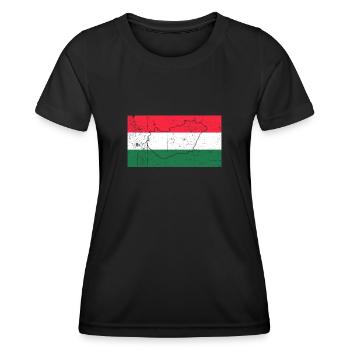Drapeau de la Hongrie - T-shirt sport Femme - noir - Devant - AI Model Female 172 light (172cm)