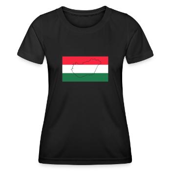 Drapeau de la Hongrie - T-shirt sport Femme - noir - Devant - AI Model Female 172 light (172cm)