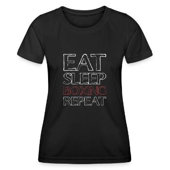Manger des boîtes de couchage - T-shirt sport Femme - noir - Devant - AI Model Female 172 light (172cm)