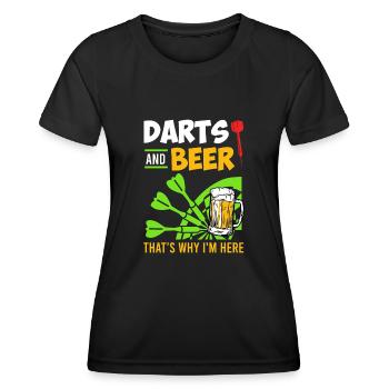 Darts an Beer thats why I am here - Women's Functional T-Shirt - black - Front - AI Model Female 172 light (172cm)