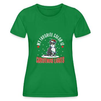 My favorite color is christmas lights - Women's Functional T-Shirt - kelly green - Front - AI Model Female 172 dark (172cm)