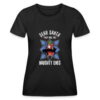 Dear santa they are the naughty ones - Women's Functional T-Shirt - black - Front - AI Model Female 172 light (172cm)