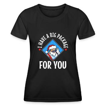 J’ai un gros paquet pour vous - T-shirt sport Femme - noir - Devant - AI Model Female 172 light (172cm)