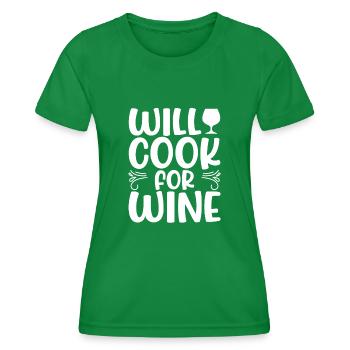 Nous cuisinons pour le vin - T-shirt sport Femme - vert - Devant - AI Model Female 172 dark (172cm)