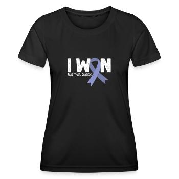 I Won Cancer, survivant du cancer de l’estomac - T-shirt sport Femme - noir - Devant - AI Model Female 172 light (172cm)