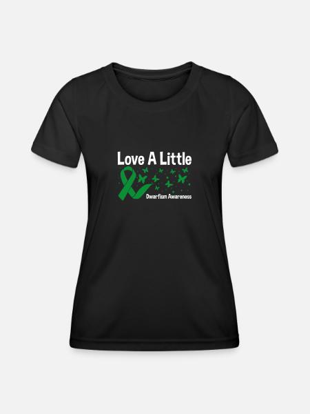 Love A Little, Grüne Schleife Zwergenwuchs - Frauen Funktions-T-Shirt - Schwarz