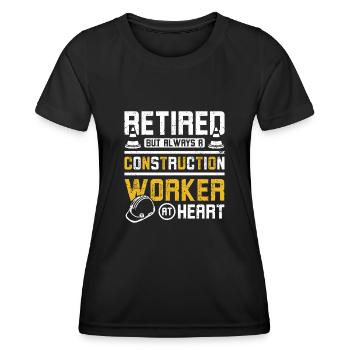 Retraité mais toujours un travailleur de la construction dans l’âme - T-shirt sport Femme - noir - Devant - AI Model Female 172 light (172cm)