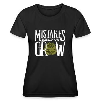 Les erreurs nous aident à grandir - T-shirt sport Femme - noir - Devant - AI Model Female 172 light (172cm)